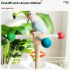 Large Parrot Chew Toy, 360° Rotating Natural Wood Block Bird Swing view 4