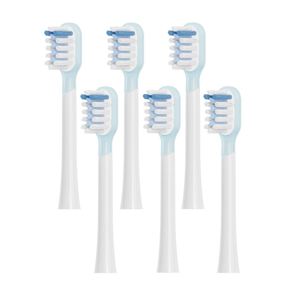 Fiohiros Replacement Brush Heads for Laifen, 6-Pack for Adults, Compatible with Laifen Electric Toothbrush (6 Blue, 1 pc. (6-Pack))