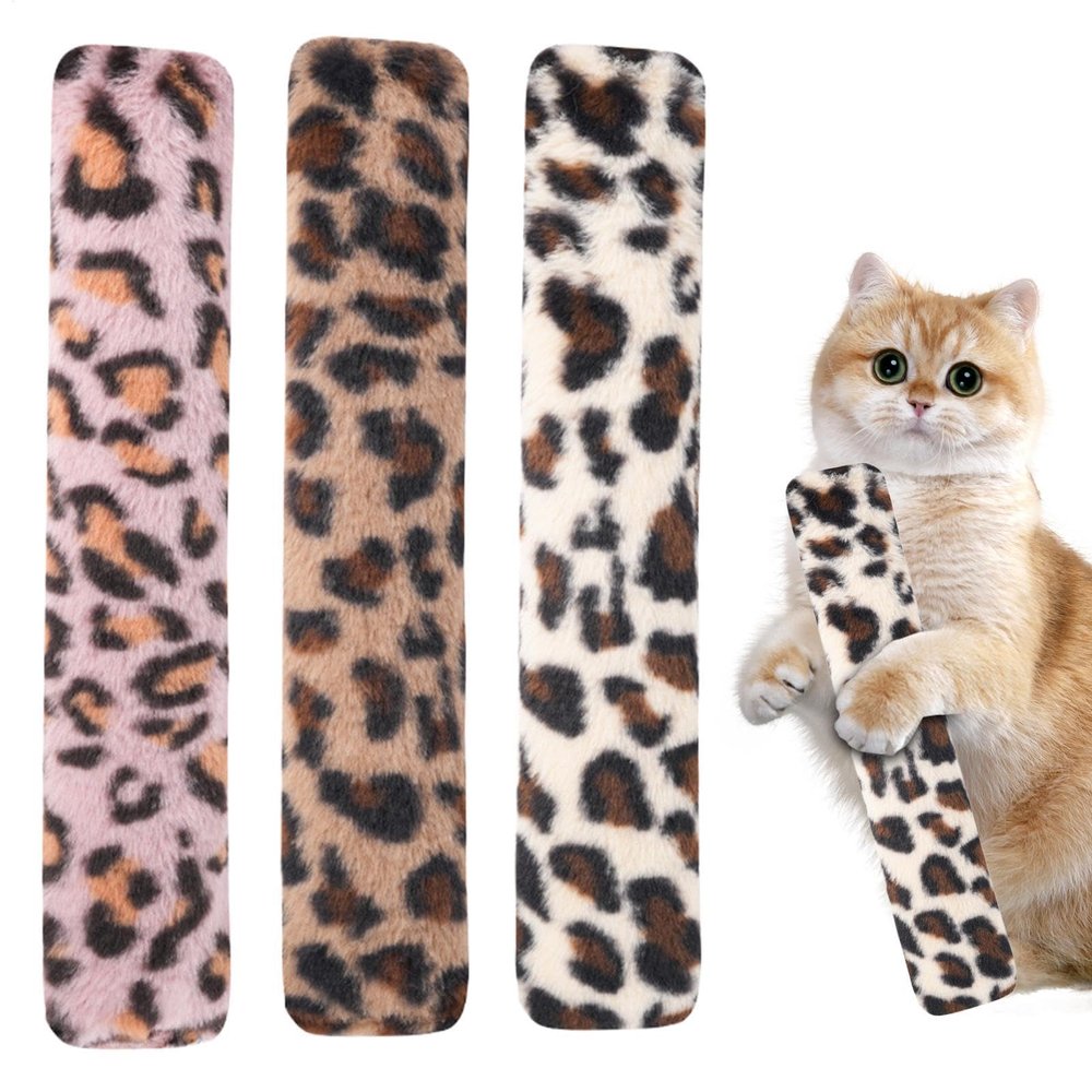 Catnip Pillow for Cats, Soft Plush Chew Toy with Leopard Print