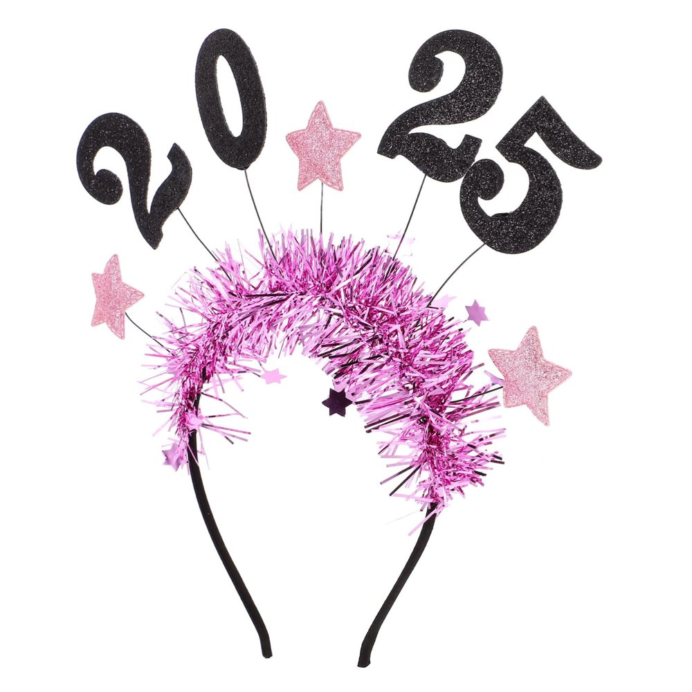FOYTOKI New Year's Headband with Glitter Stars