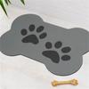 FANSU Dog Bowl Mat, Absorbent Quick-Drying Washable Non-Slip Diatomaceous Earth Mat, Bone-Shaped, Gray, 60 x 90 cm view 1