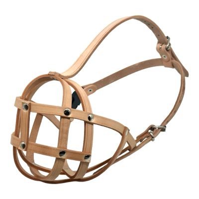 L&J Pets UK Lightweight Leather Muzzle for Chow Chow and Similar Breeds (CH2, Natural)