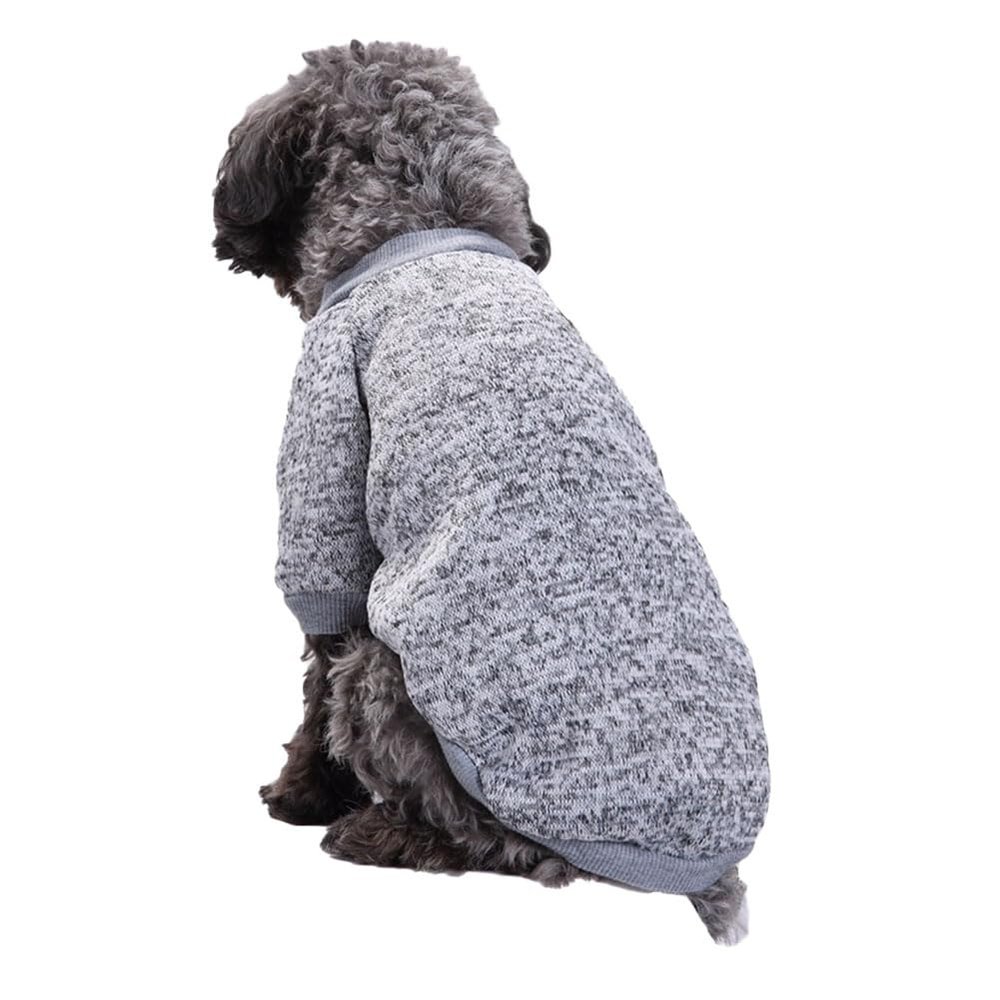 Soft Warm Winter Dog Sweater, Gray, XS