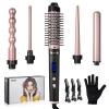 Carehabi 5-in-1 Curling Wand Set, 9–32 mm, 160–230°C, with Gloves & Hair Clips view 1