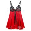 Women's Sexy Babydoll Lingerie Set with Push-Up Bra and Sheer Stockings view 1