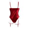 Generic Plus-Size Women's Lingerie Bodysuit, Black and Red Babydoll Dress with Thigh-High Stockings and Garters view 2