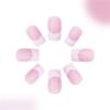 Elegant Square Press-On Nails, Glossy French Tips, Acrylic, 24 Pieces view 4