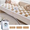 Funny Fuzzy Cream-Colored Large Plaid Square Pet Mat Bed and Couch Cover view 4