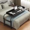 Overbed Table with Casters, Height-Adjustable Rolling Table for King-Size Beds view 1