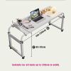 Overbed Table with Casters, Height-Adjustable Rolling Table for King-Size Beds view 2