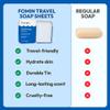 FOMIN Paper Soap Sheets for Travel, 100 Unscented Dissolvable Handwashing Sheets in a Tin view 4
