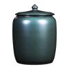 WJFTODAY Ceramic Rice Storage Container with Lid, Green, 12.5 kg view 1