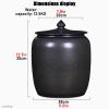 WJFTODAY Ceramic Rice Storage Container with Lid, Green, 12.5 kg view 2