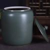WJFTODAY Ceramic Rice Storage Container with Lid, Green, 12.5 kg view 4