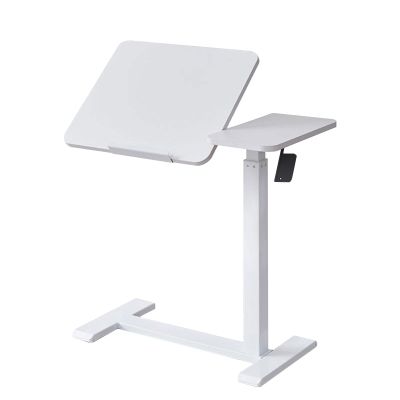 Height-Adjustable Overbed Table with Swivel Hidden Casters