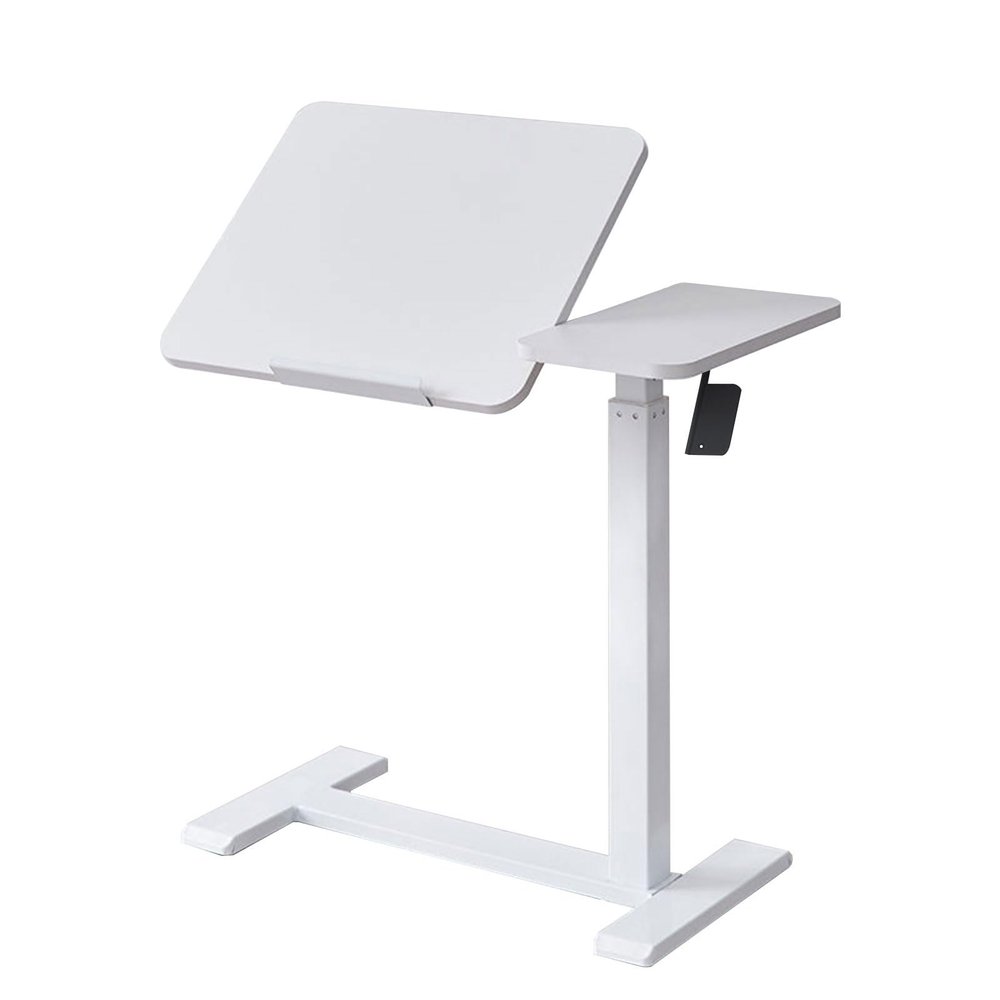 Height-Adjustable Overbed Table with Swivel Hidden Casters
