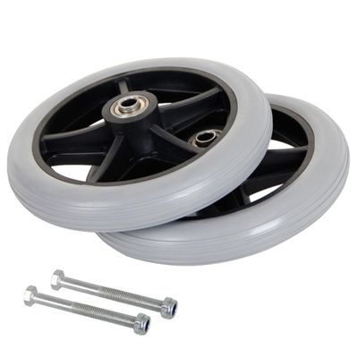 GZKDKZB 2-Pack Wheelchair Replacement Caster Wheels, Gray, 7 in (17 cm)
