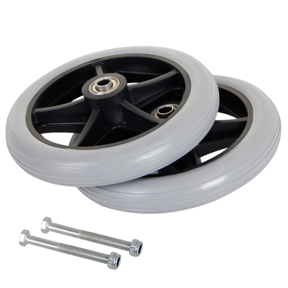GZKDKZB 2-Pack Wheelchair Replacement Caster Wheels, Gray, 7 in (17 cm)