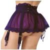 Women’s Sexy Lace Lingerie Set with Push-Up Babydoll Dress, Bra, Thong, Mini Skirt and Stockings view 1