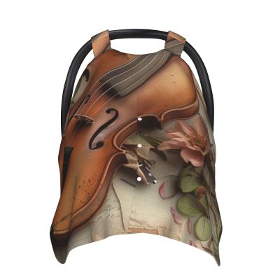 Baby Car Seat Cover with Butterfly and Cello Print