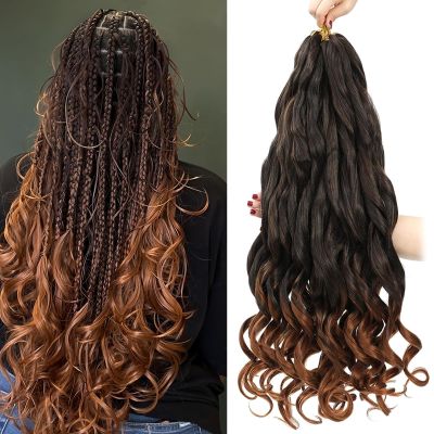 Locescsoc 24-Inch French Curl Braiding Hair, 8 Packs, 1B/30