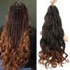 Locescsoc 24-Inch French Curl Braiding Hair, 8 Packs, 1B/30 view 1