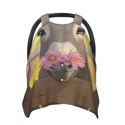 Baby Car Seat Cover with Donkey and Flower