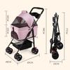 Foldable Pet Stroller with Storage Basket and Cup Holder for Small and Medium Dogs and Cats view 2