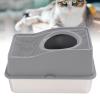 Fockety Stainless Steel Cat Litter Box, Semi-Enclosed, High-Sided, Top-Entry view 3