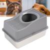 Fockety Stainless Steel Cat Litter Box, Semi-Enclosed, High-Sided, Top-Entry view 4