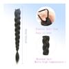 Synthetic Braided Ponytail Hair Extension with Elastic Band, Box Braids for Women, Long Black Braids (2 pcs, Light Black) view 3