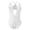 Women's Plus-Size Red Vintage Push-Up Open-Bottom Babydoll with Cups view 1