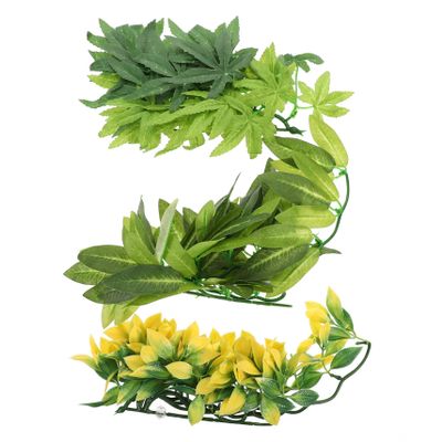 BESPORTBLE 3-Piece Artificial Reptile Plants, Plastic, Natural-Looking, Easy to Install