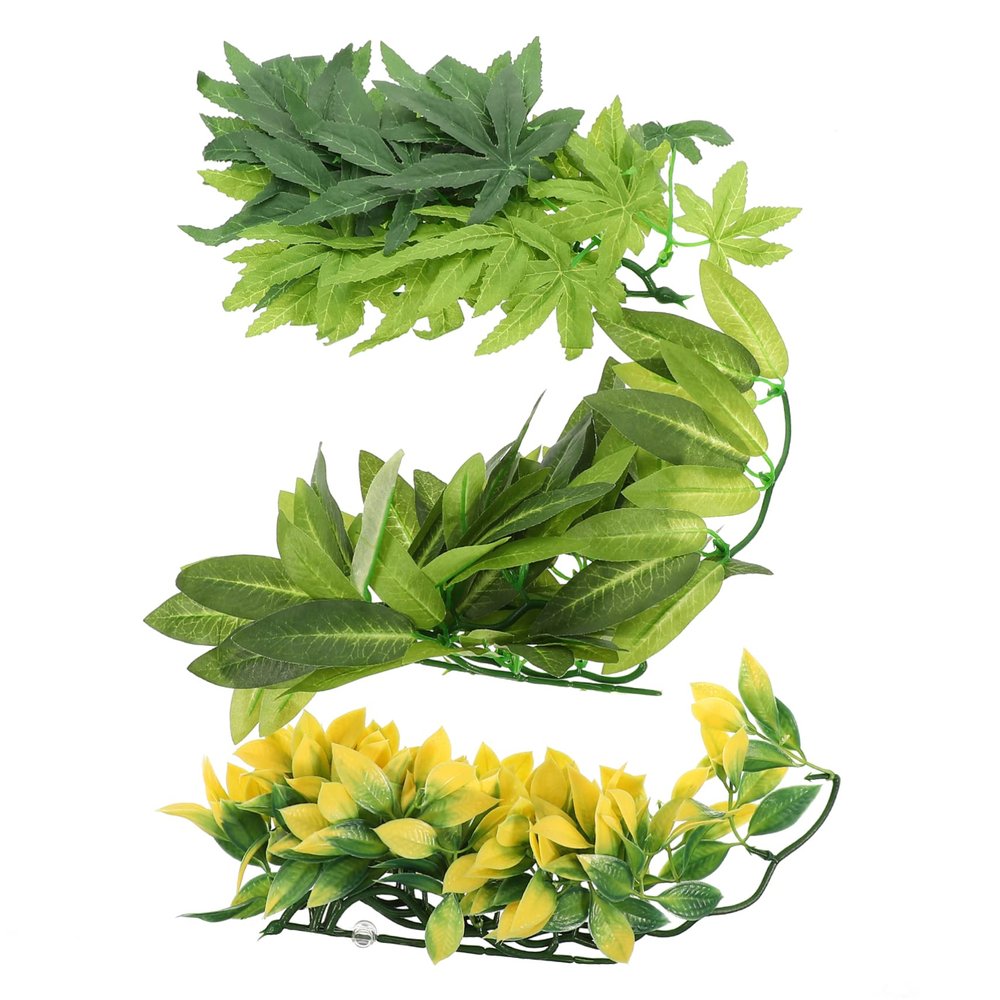 BESPORTBLE 3-Piece Artificial Reptile Plants, Plastic, Natural-Looking, Easy to Install
