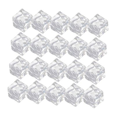 Acrylic Artificial Ice Cubes, Irregular Square, 50 Pieces