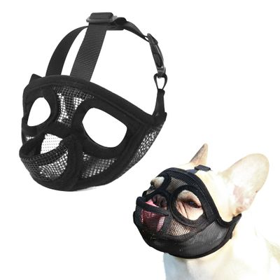 JOYPAWS Muzzle for Short-Snouted Dogs, Adjustable Tongue-Out Design