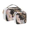 Amooorous Marble-Textured Toiletry Bags, Clear, Black, Cream, Pink and Gold, TSA-Compliant, Reusable, 2-Pack view 2