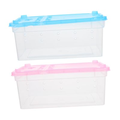 2 Plastic Reptile Boxes, Portable and Ventilated