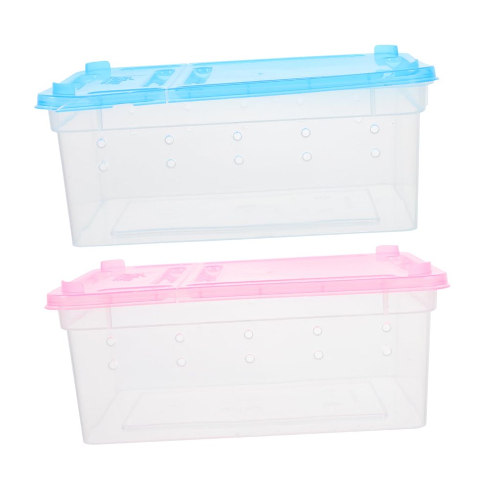 2 Plastic Reptile Boxes, Portable and Ventilated