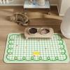 FANSU Dog Bowl Mat, Colorful Checkered Design, Quick-Dry, Washable, Non-Slip view 1
