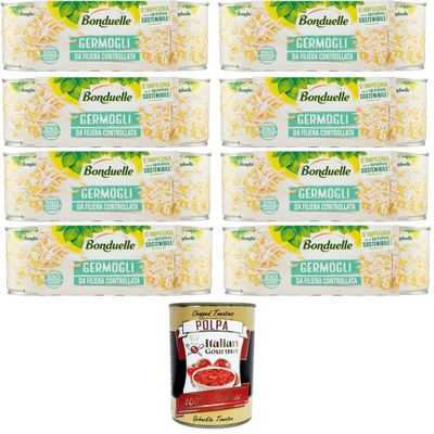 Italian Gourmet Canned Soybean Sprouts, 8 x 600 g