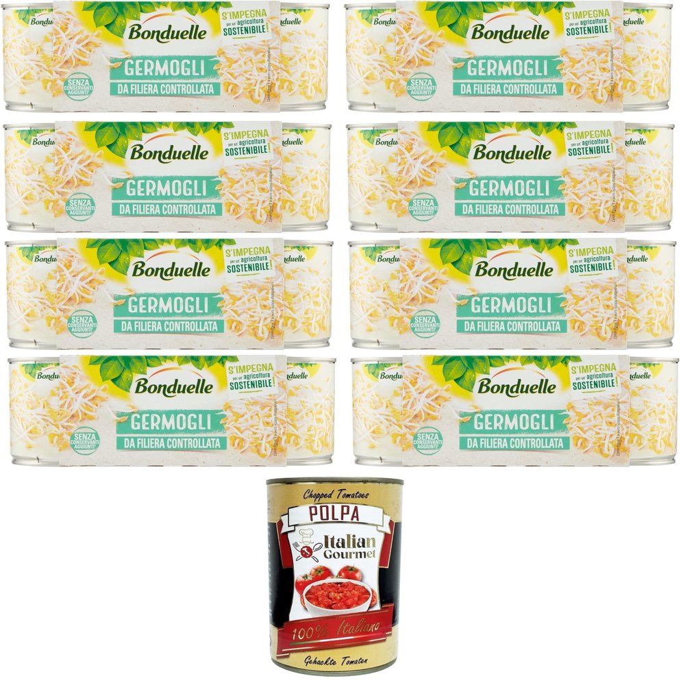 Italian Gourmet Canned Soybean Sprouts, 8 x 600 g