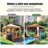 pujindu Thatch Roof, Artificial Palm Thatch Rolls, Waterproof Cuttable Tiki Thatch for Garden Patios (0.5 x 1 m/13 pcs) view 3