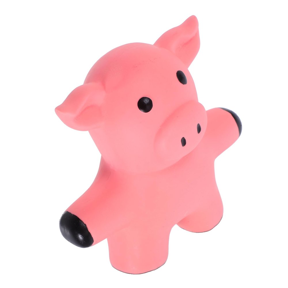 Kisangel Latex Pig-Shaped Squeaky Chew Toy for Small Dogs
