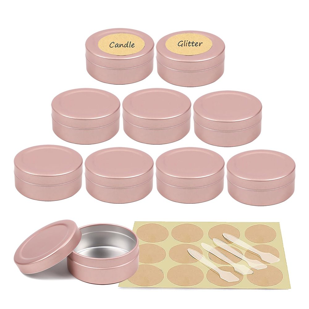 YANCAER 20-Pack 20 ml Round Aluminum Tins with Slip-On Lids, Matte Pink, Ø45 mm x H19 mm