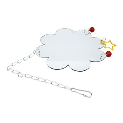 BESPORTBLE Hanging Birdcage Mirror with Bell for Parrots