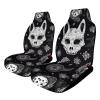 LMHLDSC Car Seat Cover, Full Protection, Seat Cushion Cover, Skull Cat Moon Gothic, Non-Slip, Fits Most Cars view 1