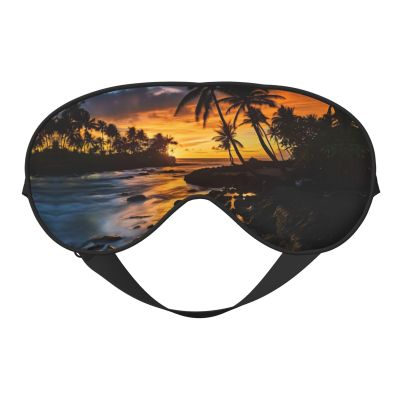 Dusk Coconut Trees Sleep Mask, Light-Blocking Eye Mask for Women and Men