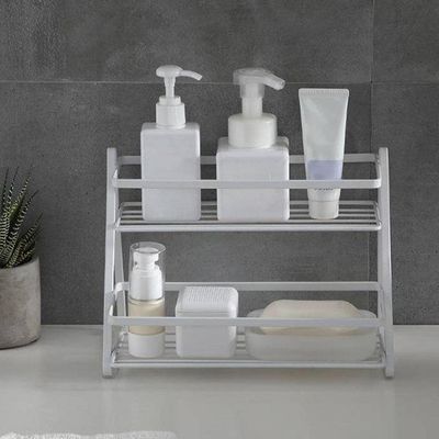 getuse 2-Tier Spice Rack, Corner Storage Organizer for Kitchen, Bathroom & Office