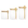 getuse 3-Piece 800 ml Glass Storage Jar Set with Bamboo Lids and Spoons view 2